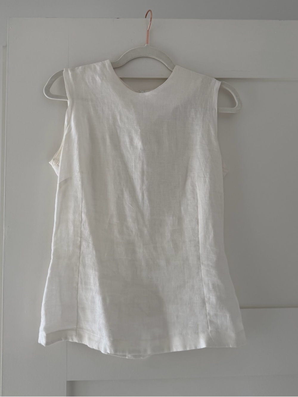 Classic White Sleeveless Linen Camisole